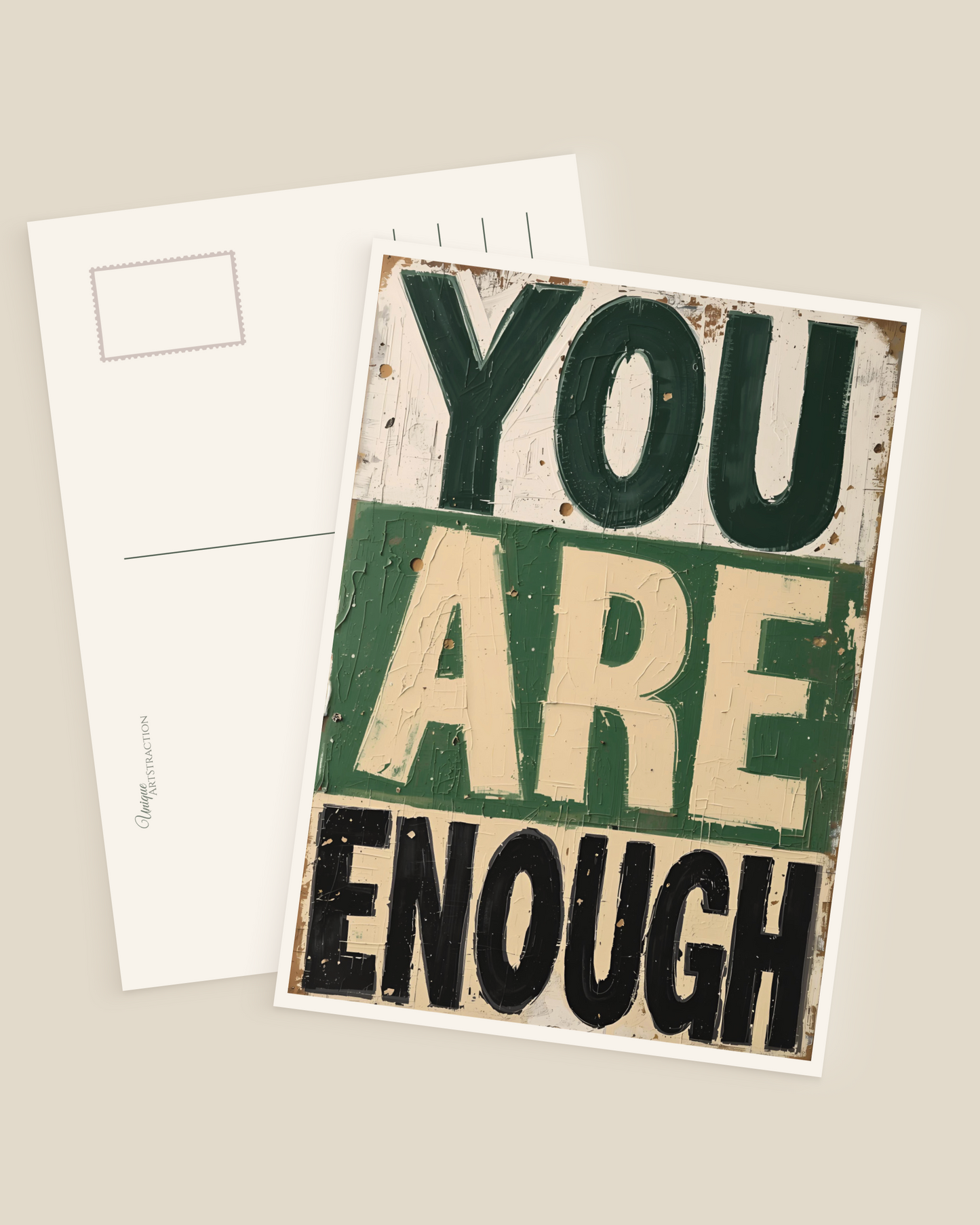 A6 Postkarten mit inspirierenden Zitaten und abstrakter Kunst – motivierende Sprüche über Leben, Achtsamkeit und Selbstreflexion. Perfekt als Geschenk oder zum Aufhängen an Pinnwand oder Kühlschrank.