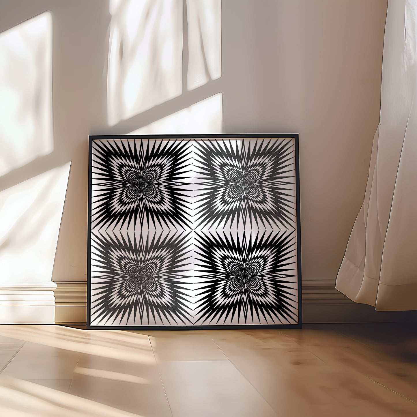 Neurografik Poster; Handgezeichnete, minimalistische geometrische Wandkunst auf hochwertigem Künstlerpapier
