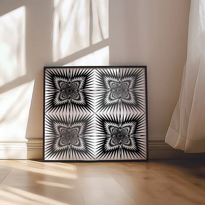 Neurografik Poster; Handgezeichnete, minimalistische geometrische Wandkunst auf hochwertigem Künstlerpapier