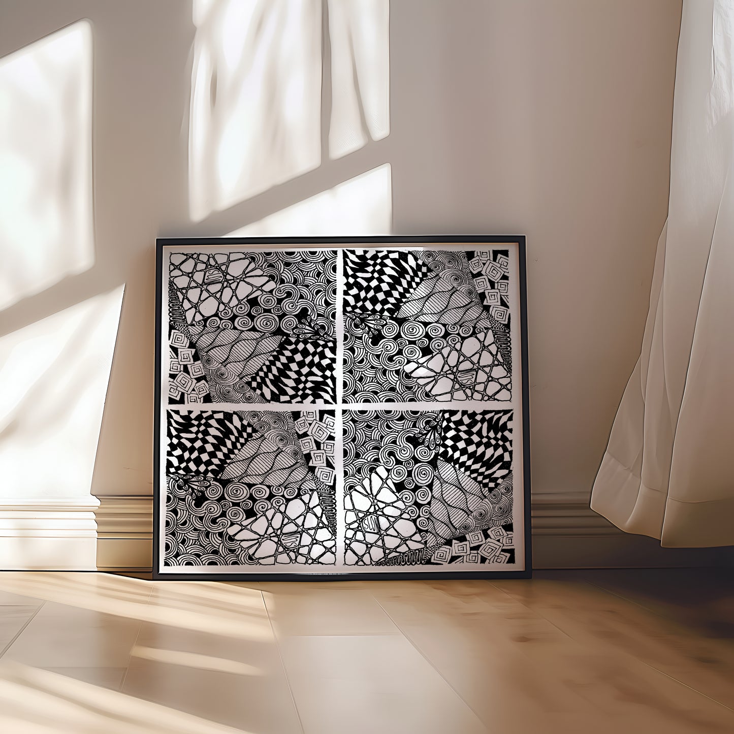 Neurografik Poster, minimalistische geometrische Wandkunst, Wanddeko, ungerahmt, Trendy Wall Art, Wall Decor