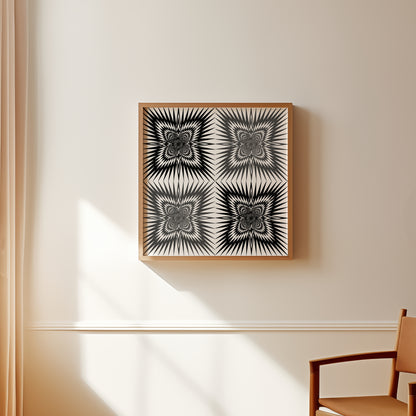 Neurografik Poster; Handgezeichnete, minimalistische geometrische Wandkunst auf hochwertigem Künstlerpapier