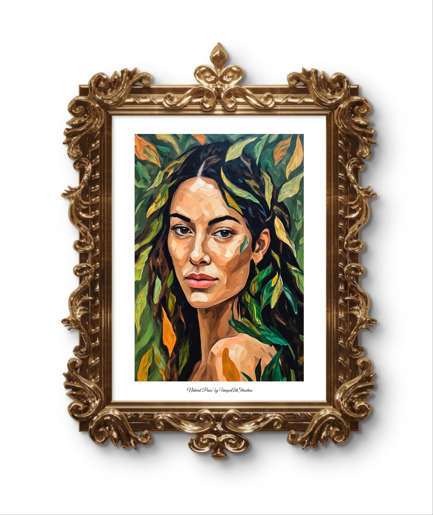 'Natural Peace', Kraftvolles Porträt Poster über Natur & Seele