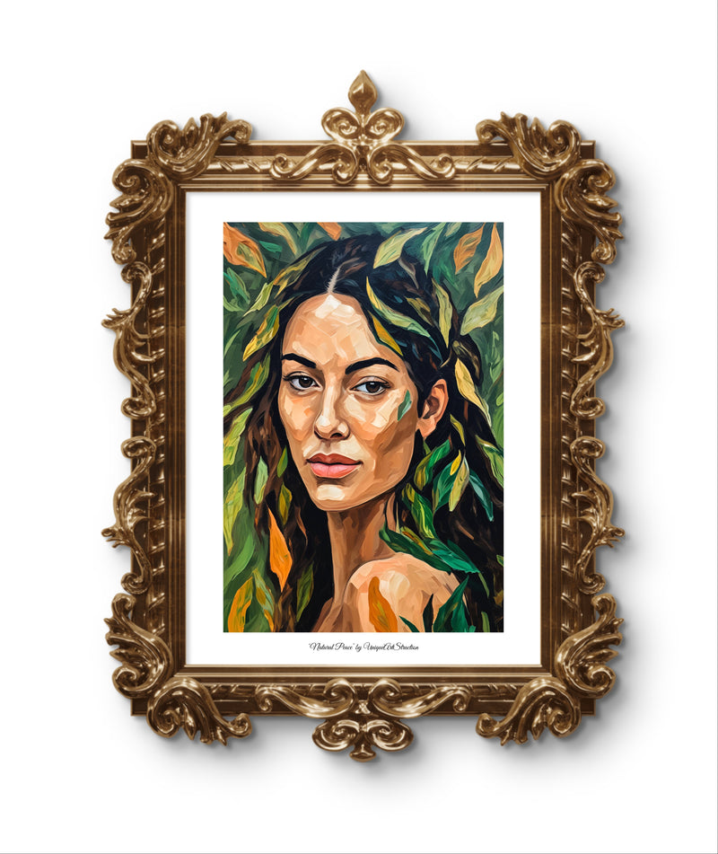 'Natural Peace', Kraftvolles Porträt Poster über Natur & Seele