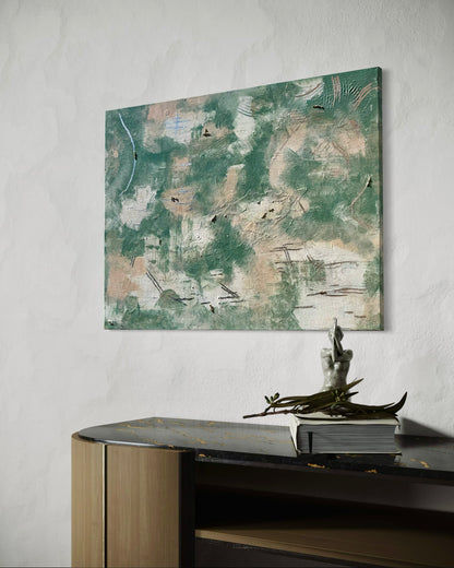 'Green in Harmony' Original Leinwand, Abstrakte Acrylmalerei, Ungerahmte Leinwand