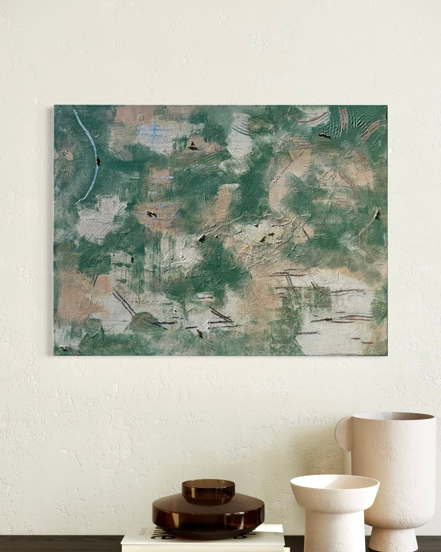 'Green in Harmony' Original Leinwand, Abstrakte Acrylmalerei, Ungerahmte Leinwand