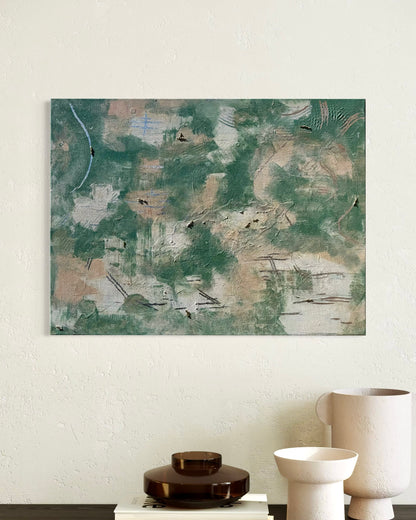 'Green in Harmony' Original Leinwand, Abstrakte Acrylmalerei, Ungerahmte Leinwand