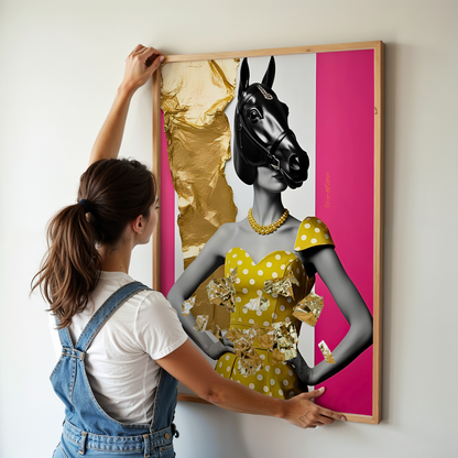 Italian Horse Lady - Extravagantes Poster, Italienische Frau, Luxury Decor, Modern Art, Italian Design, Trendy Wall Art
