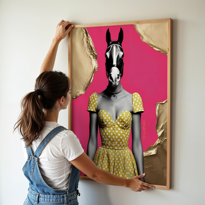 Italian Horse Lady -Extravagantes Poster, Italienische Frau, Luxury Decor, Italian Design, Trendy Wall Art