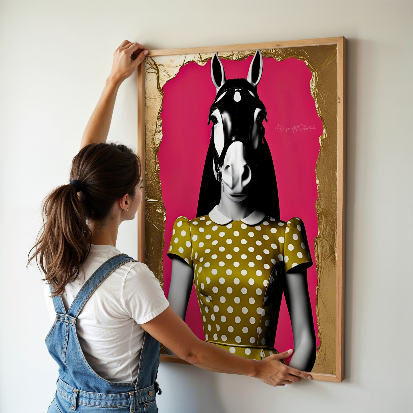 Italian Horse Lady - Extravagantes Poster, Italienische Frau, Luxury Decor, Italian Design, Trendy Wall Art