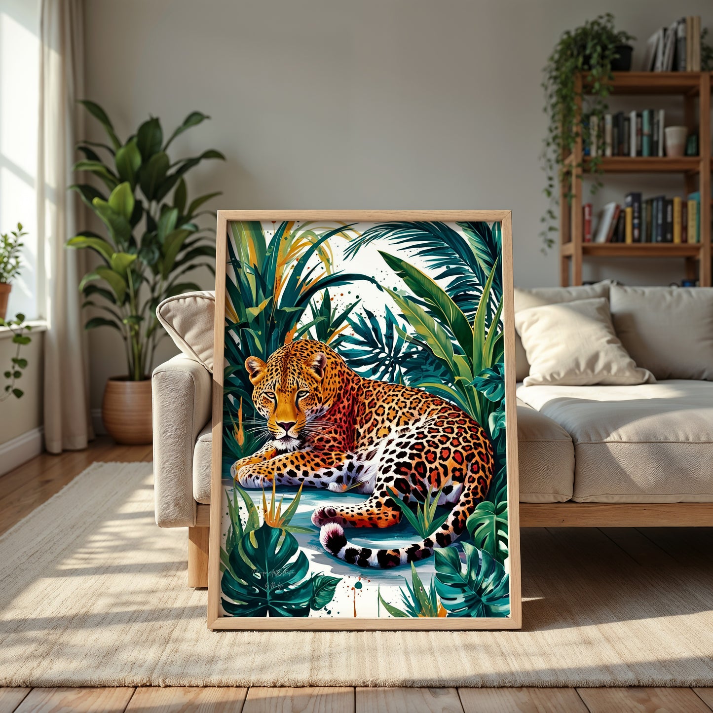 Silent Roar, Leoparden Poster, Bunte Wandkunst, Animal Print, Wanddekoration, ungerahmt; Wall Art, Home Decor - Hochwertiges Künstlerpapier, seidenmatt