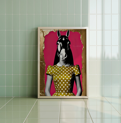 Italian Horse Lady - Extravagantes Poster, Italienische Frau, Luxury Decor, Italian Design, Trendy Wall Art