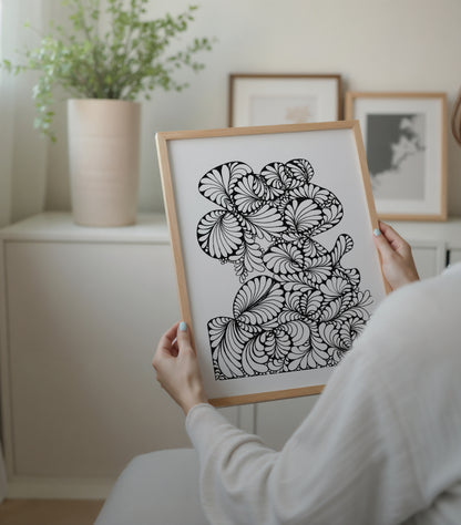 Neurografik Poster, Minimalistische geometrische Wandkunst, Wanddeko Wohnzimmer, ungerahmt, Wall Art, Wall Decor, Trendy Wall Art Prints - Hochwertiges Künstlerpapier, seidenmatt