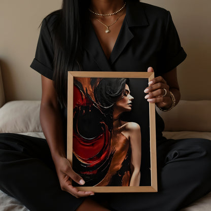 Dark Velvet Poster, Elegantes Wandposter, Kunstdruck, Schwarz Rosegoldene Wandkunst, ungerahmt - Hochwertiges Künstlerpapier, seidenmatt