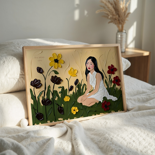 Loving Spring Poster, Florales Acyrlbild, Blumenmotiv, Frühling Poster, Abstrakte Wandkunst,  ungerahmt; Wall Art, Home Decor, Art Prints - Hochwertiges Künstlerpapier, seidenmatt