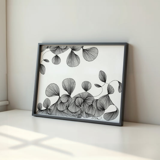 Neurografik Poster, minimalistische geometrische Wandkunst, Handgezeichnete Wanddeko, ungerahmt, Trendy Wall Art, Wall Decor,Wall Art Prints - Hochwertiges Künstlerpapier, seidenmatt