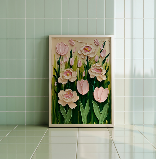 Flowers of Spring Poster, Florales Acyrlbild, Blumenmotiv, Frühling Poster, Abstrakte Wandkunst,  ungerahmt; Wall Art, Home Decor, Art Prints