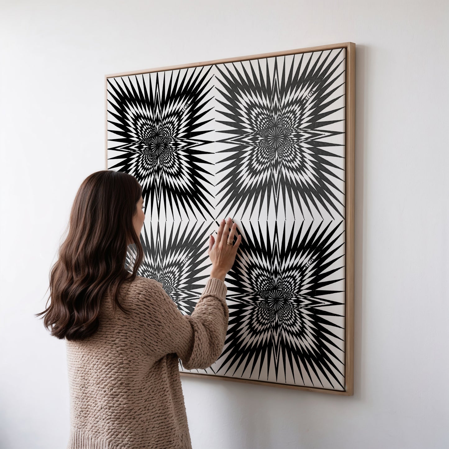 Neurografik Poster; Handgezeichnete, minimalistische geometrische Wandkunst auf hochwertigem Künstlerpapier