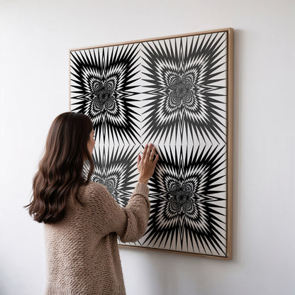 Neurografik Poster; Handgezeichnete, minimalistische geometrische Wandkunst auf hochwertigem Künstlerpapier