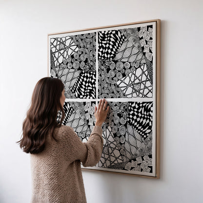 Neurografik Poster, minimalistische geometrische Wandkunst, Wanddeko, ungerahmt, Trendy Wall Art, Wall Decor