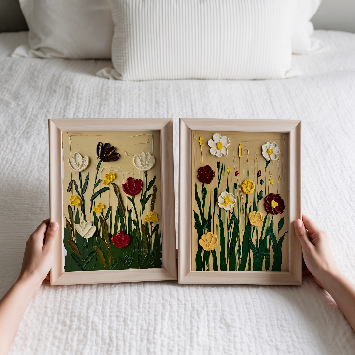 Flowers of Spring Poster, Florales Acyrlbild, Blumenmotiv, Frühling Poster, Abstrakte Wandkunst,  ungerahmt; Wall Art, Home Decor, Art Prints -Hochwertiges Künstlerpapier, seidenmatt