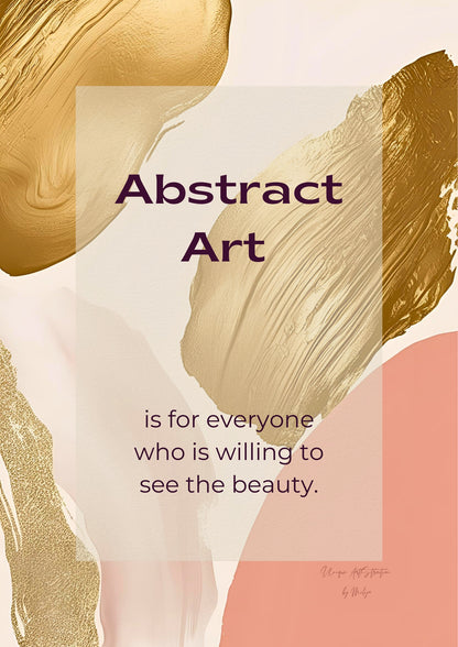 Abstract Art Quote Poster, Rosa Print, Wandkunst, ungerahmt - Hochwertiges Künstlerpapier, seidenmatt