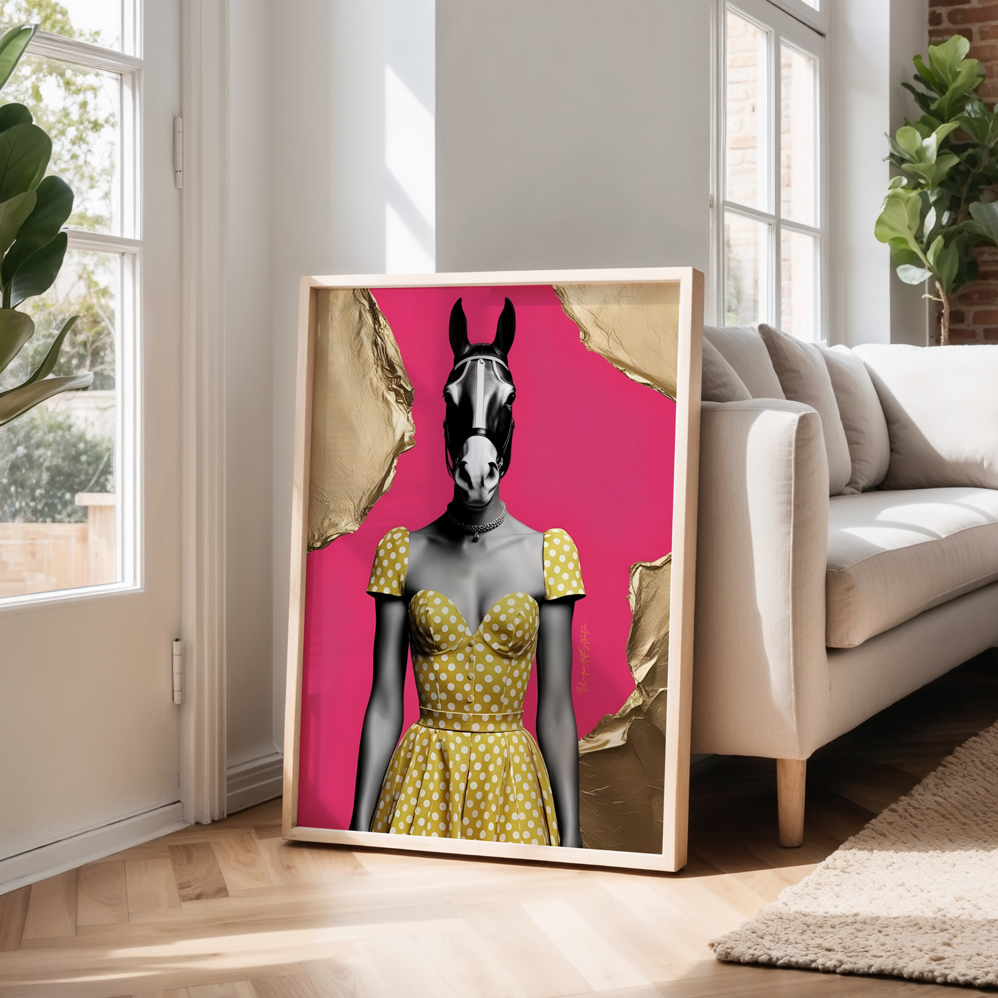 Italian Horse Lady -Extravagantes Poster, Italienische Frau, Luxury Decor, Italian Design, Trendy Wall Art