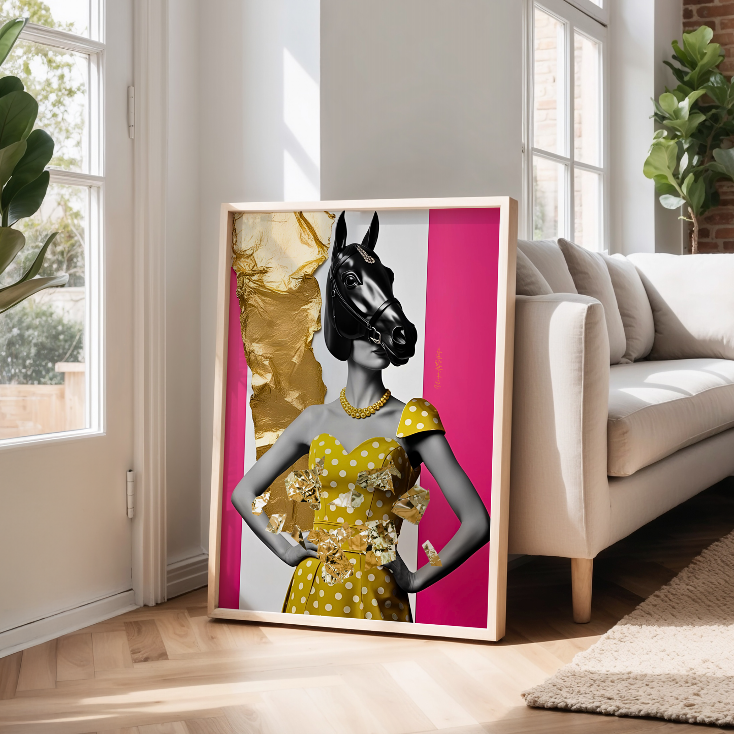 Italian Horse Lady - Extravagantes Poster, Italienische Frau, Luxury Decor, Modern Art, Italian Design, Trendy Wall Art