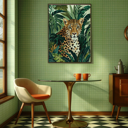 Wild Essence, Leoparden Poster, Bunte Wandkunst, Animal Print, Wanddekoration, ungerahmt; Hochwertiges Künstlerpapier