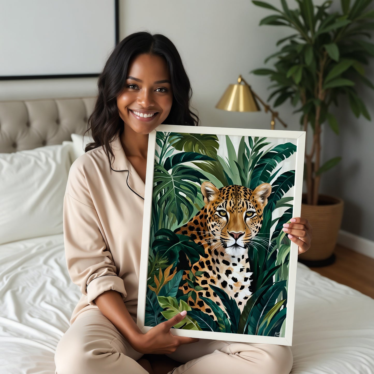 Wild Essence, Leoparden Poster, Bunte Wandkunst, Animal Print, Wanddekoration, ungerahmt - Hochwertiges Künstlerpapier, seidenmatt