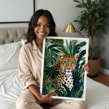 Wild Essence, Leoparden Poster, Bunte Wandkunst, Animal Print, Wanddekoration, ungerahmt - Hochwertiges Künstlerpapier, seidenmatt