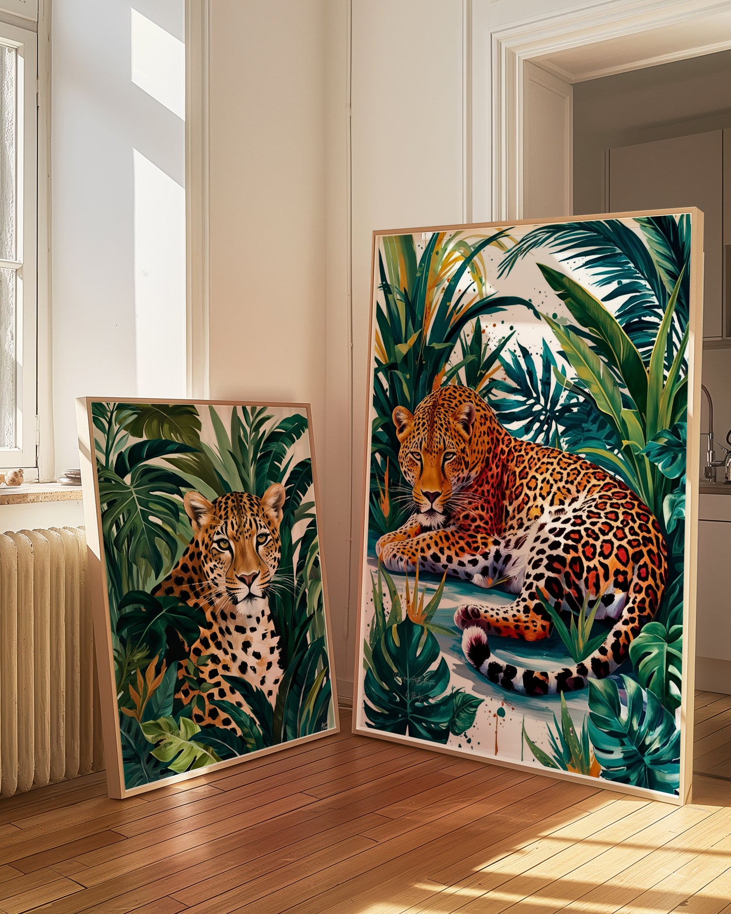 Wild Essence, Leoparden Poster, Bunte Wandkunst, Animal Print, Wanddekoration, ungerahmt - Hochwertiges Künstlerpapier, seidenmatt