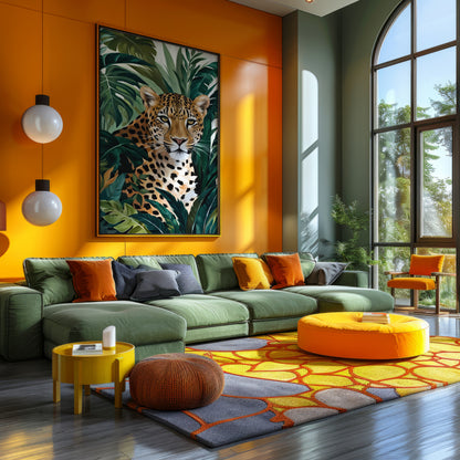 Wild Essence, Leoparden Poster, Bunte Wandkunst, Animal Print, Wanddekoration, ungerahmt - Hochwertiges Künstlerpapier, seidenmatt