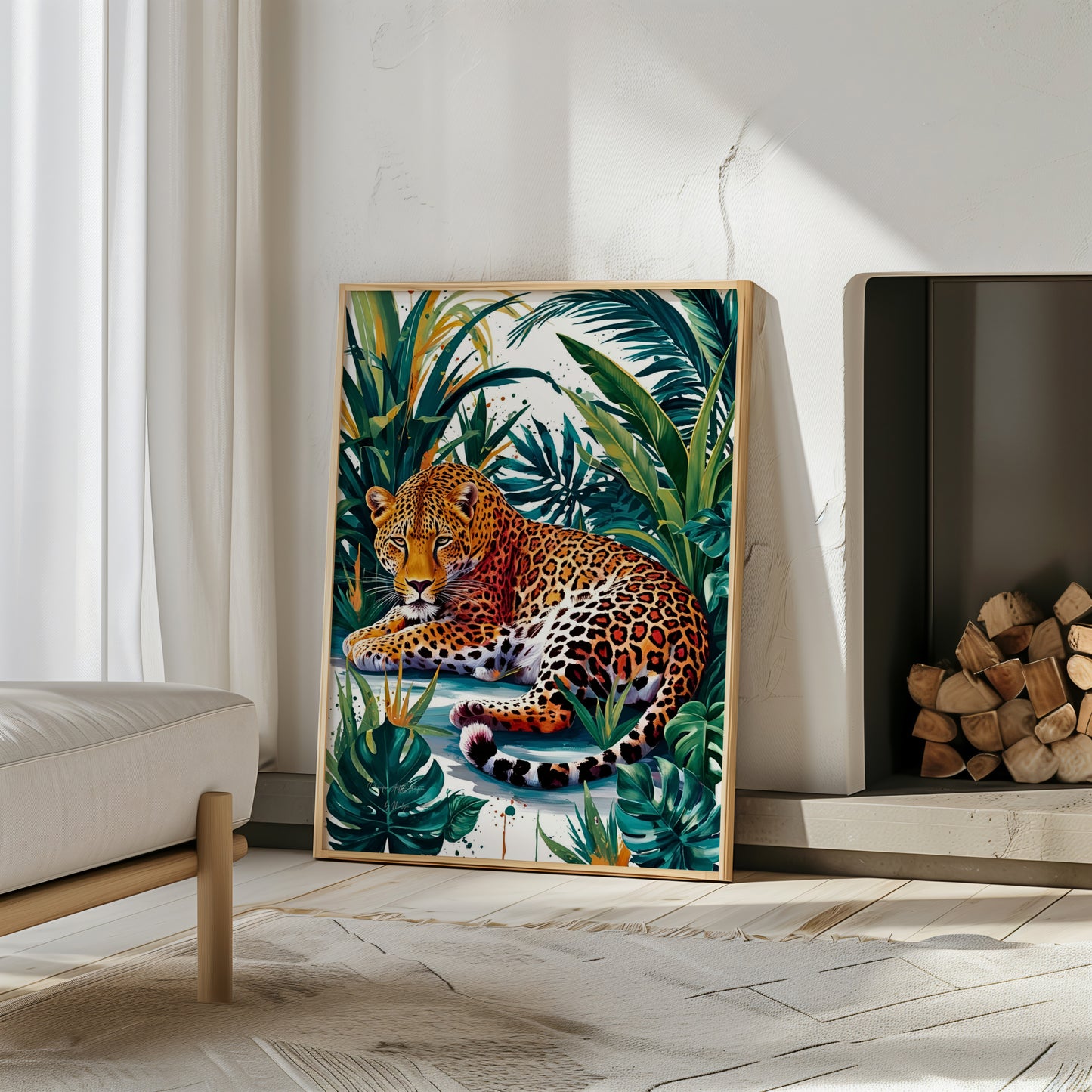 Silent Roar, Leoparden Poster, Bunte Wandkunst, Animal Print, Wanddekoration, ungerahmt; Wall Art, Home Decor - Hochwertiges Künstlerpapier, seidenmatt