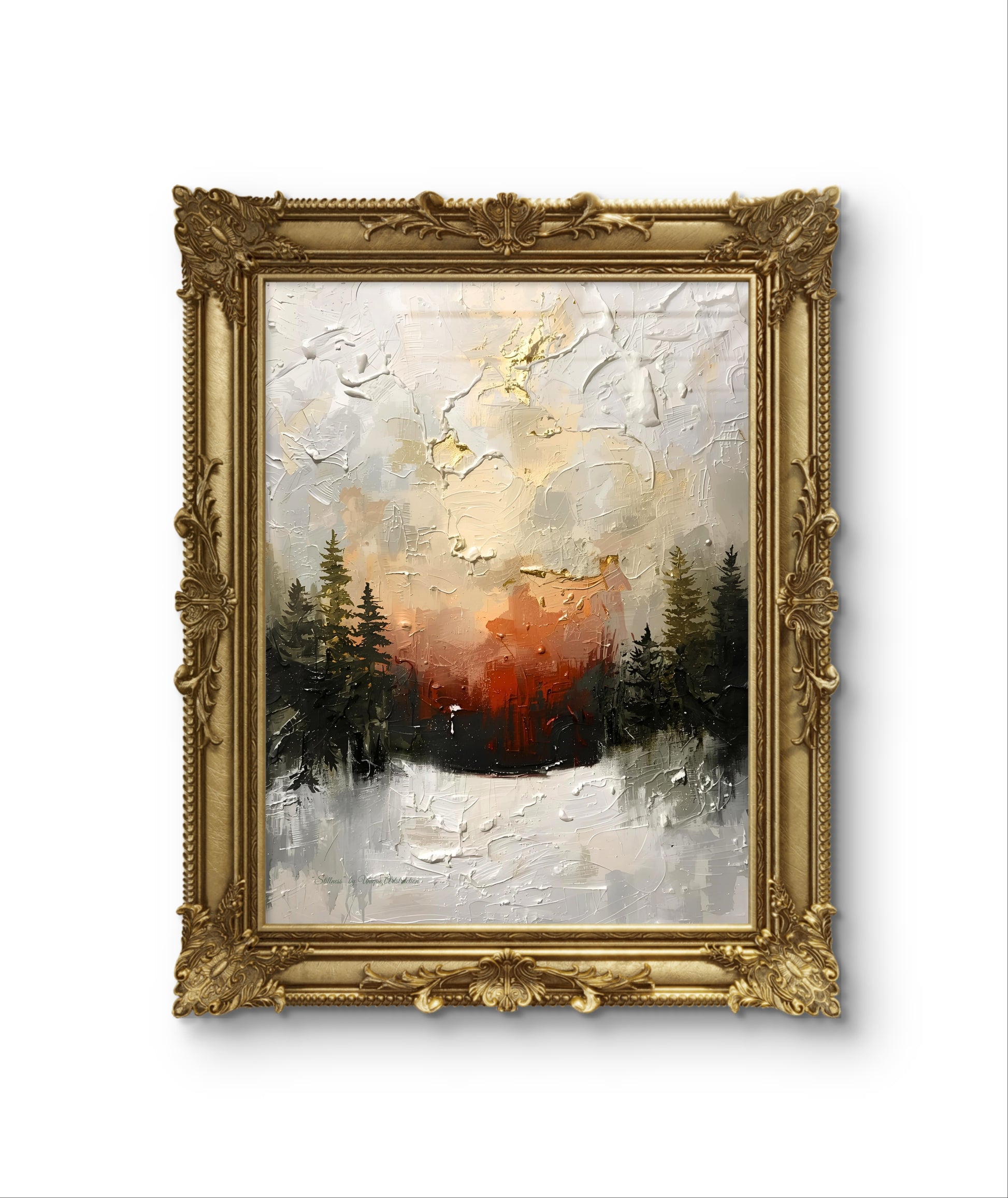 Abstraktes Winterposter mit sanften, kühlen Tönen – moderne Kunst von Unique ArtStraction, inspiriert von Stille, Klarheit und innerer Ruhe im Winter.