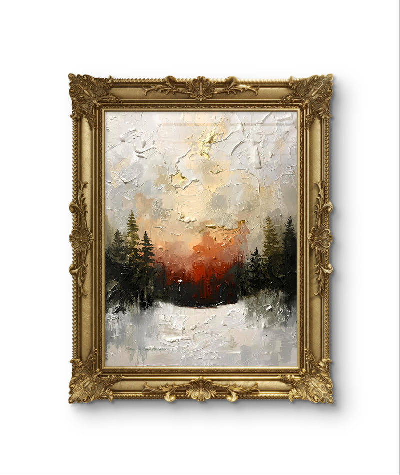 Abstraktes Winterposter mit sanften, kühlen Tönen – moderne Kunst von Unique ArtStraction, inspiriert von Stille, Klarheit und innerer Ruhe im Winter.