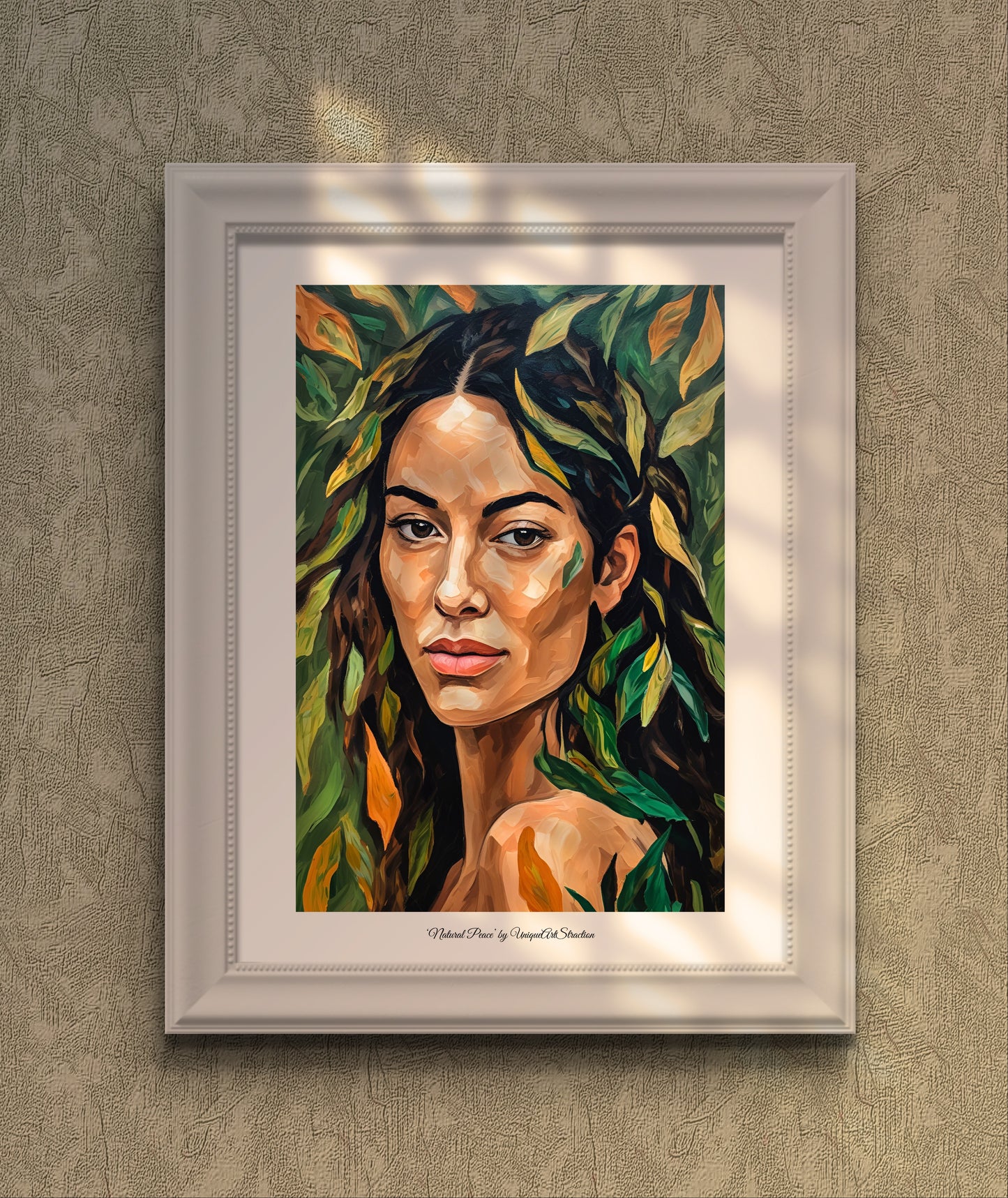 'Natural Peace', Kraftvolles Porträt Poster über Natur & Seele