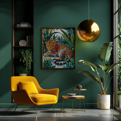 Silent Roar, Leoparden Poster, Bunte Wandkunst, Animal Print, Wanddekoration, ungerahmt; Wall Art, Home Decor - Hochwertiges Künstlerpapier, seidenmatt