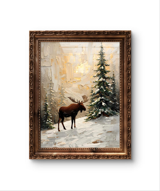 'Northern silence' Winterliches Rentier-Poster