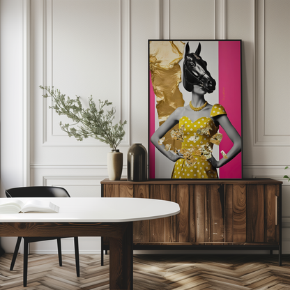 Italian Horse Lady - Extravagantes Poster, Italienische Frau, Luxury Decor, Modern Art, Italian Design, Trendy Wall Art