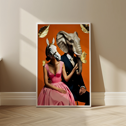 Animal Society -  Extravagantes Poster, Italienisches Paar, Luxury Decor, Modern Art, Italian Design, Trendy Wall Art