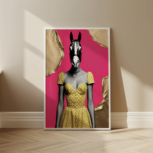 Italian Horse Lady -Extravagantes Poster, Italienische Frau, Luxury Decor, Italian Design, Trendy Wall Art