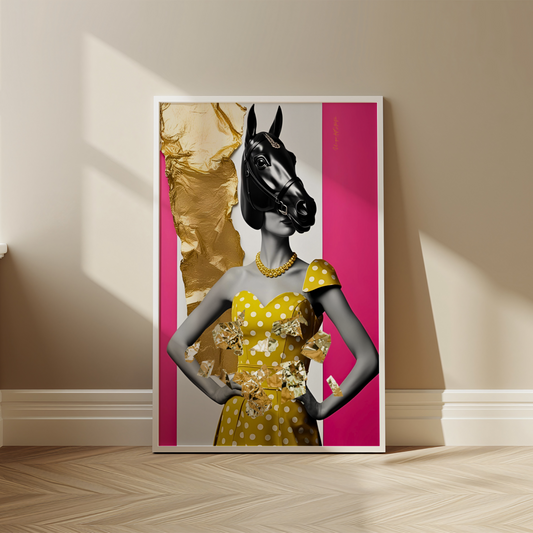 Italian Horse Lady - Extravagantes Poster, Italienische Frau, Luxury Decor, Modern Art, Italian Design, Trendy Wall Art