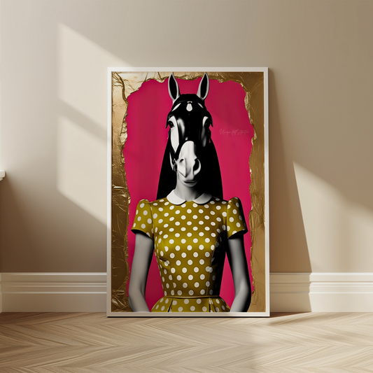 Italian Horse Lady - Extravagantes Poster, Italienische Frau, Luxury Decor, Italian Design, Trendy Wall Art