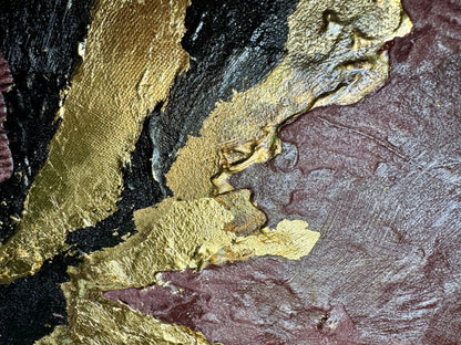 Goldene Tiefe, Abstrakte Acrylmalerei auf Leinwand, 50x70 cm; ungerahmt