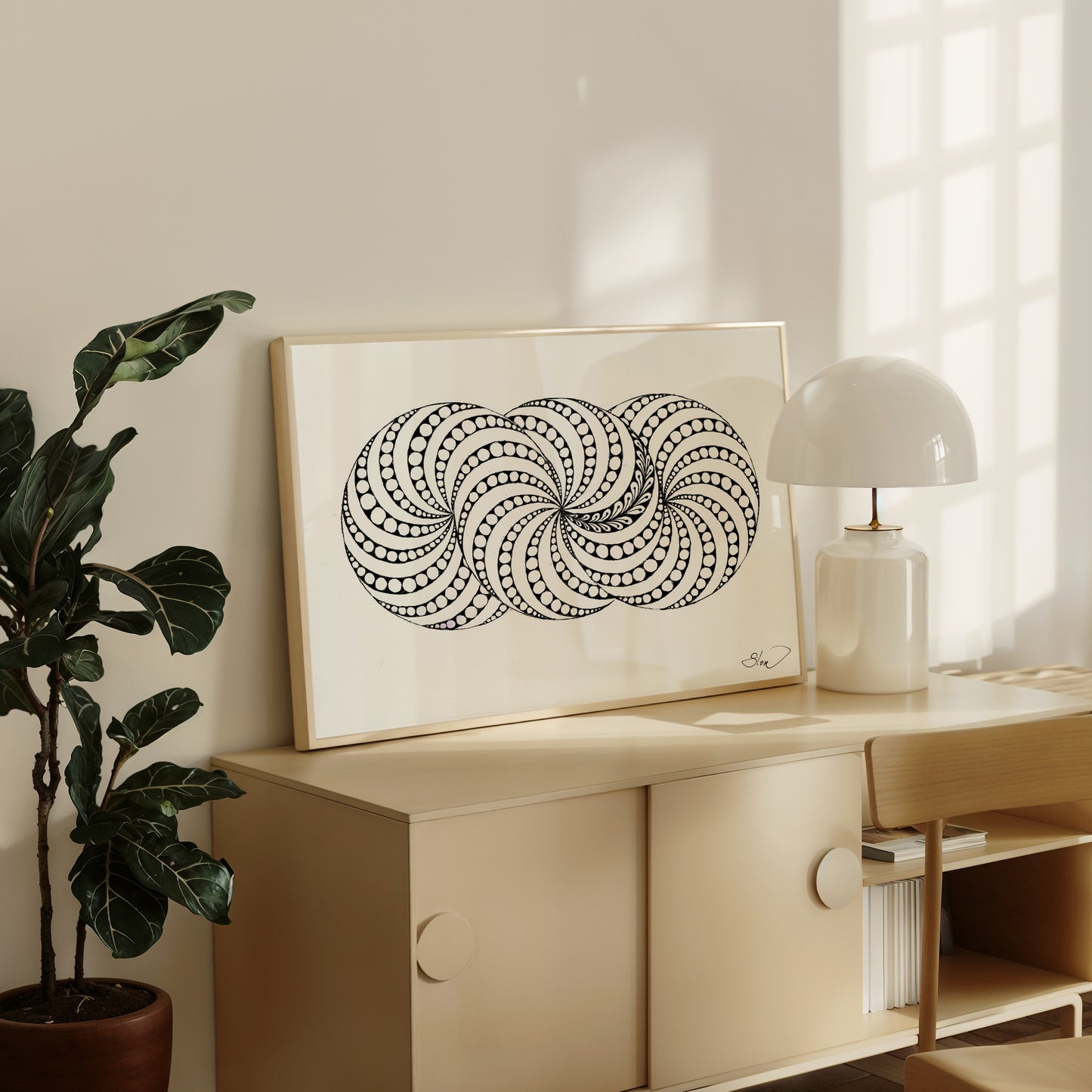 Neurografik Poster, minimalistische geometrische Wandkunst, Handgezeichnete Wanddeko, ungerahmt, Trendy Wall Art, Wall Decor, Wall Art Prints - Hochwertiges Künstlerpapier, seidenmatt