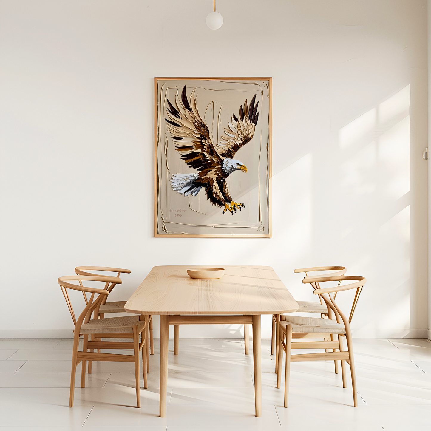 Golden Eagle, Adler Poster, Schwarz Goldene Beige Wandkunst, Animal Print, Wanddekoration, ungerahmt; Wall Art, Home Decor - Hochwertiges Künstlerpapier, seidenmatt