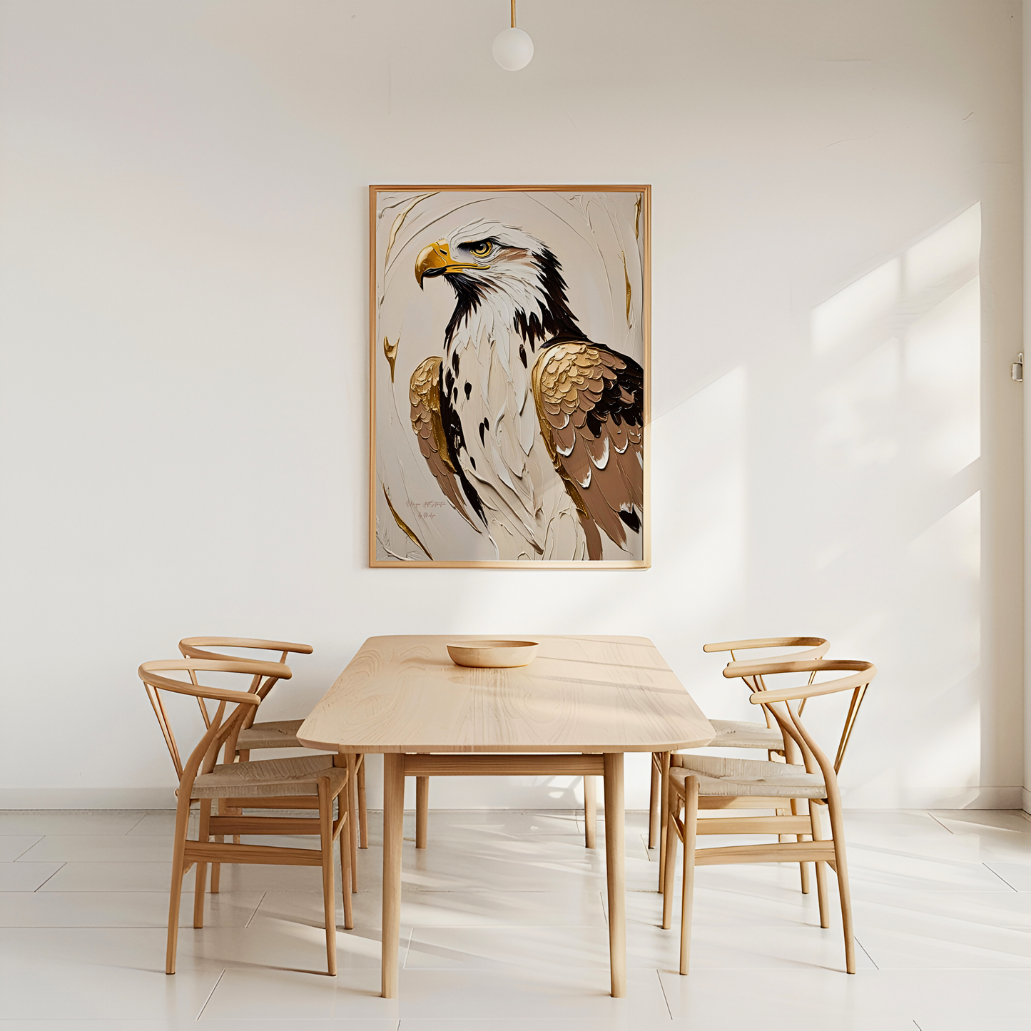 Golden Eagle, Adler Poster, Schwarz Goldene Beige Wandkunst, Animal Print, Wanddekoration, ungerahmt; Wall Art, Home Decor - Hochwertiges Künstlerpapier, seidenmatt