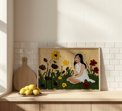 Loving Spring Poster, Florales Acyrlbild, Blumenmotiv, Frühling Poster, Abstrakte Wandkunst,  ungerahmt; Wall Art, Home Decor, Art Prints - Hochwertiges Künstlerpapier, seidenmatt