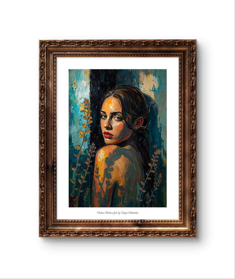 'When Shadows fade' Feminines Porträt Poster über Schönheit