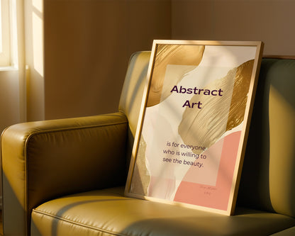 Abstract Art Quote Poster, Rosa Print, Wandkunst, ungerahmt - Hochwertiges Künstlerpapier, seidenmatt